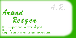 arpad retzer business card